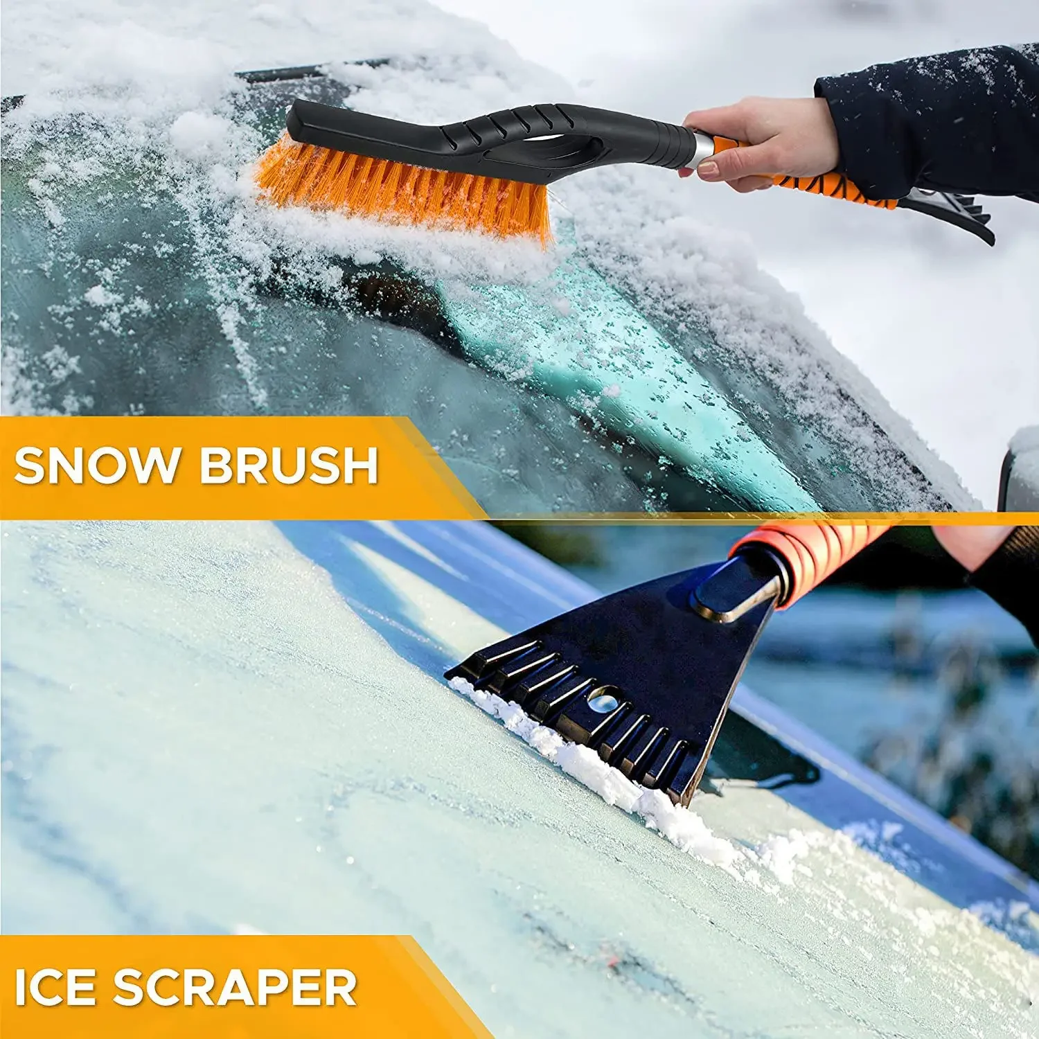 Car Snow Shovel 2in1 Detachable Snow Shovel Snow Brush Defrost Shovel Frost Scraper Winter Multi-functional Snow Clearing Brush
