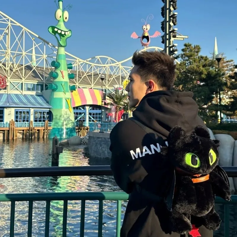 Mochila de dragón lindo, bolsa de felpa de dibujos animados, bolsa de viaje de gran capacidad para ir al trabajo, regalo de vacaciones