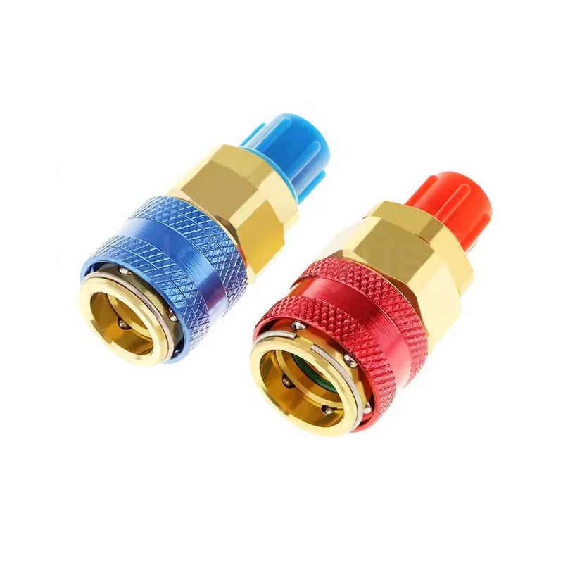 R134A Low High Auto Car Quick Coupler Connector Brass Adapters Car Air Conditioning Refrigerant Adjustable AC Manifold Gauge