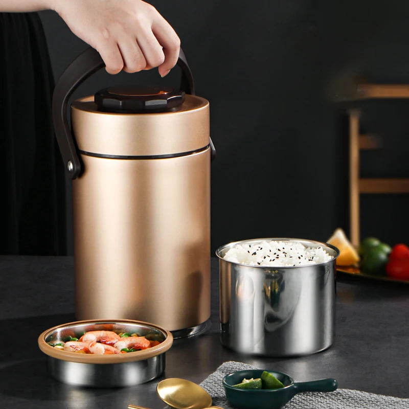 

Stackable 304 Stainless Steel Insulated Lunch Box Containers Vacuum Insulated Leakproof Thermos Bento Food Jar