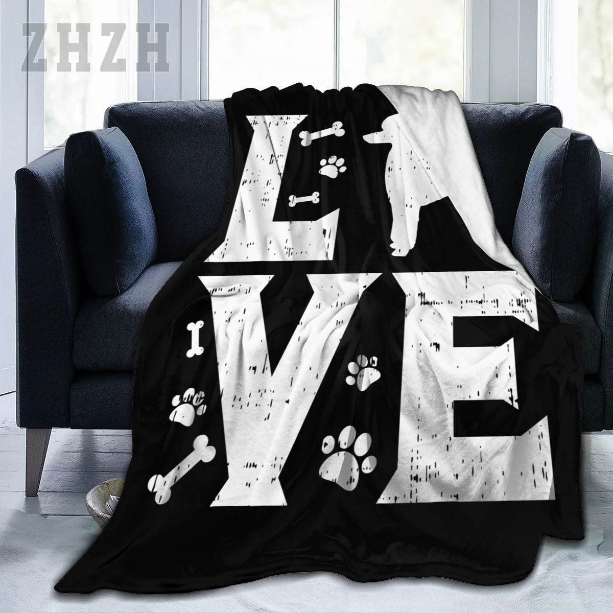 Blanket Love Poodle Standard Miniature Toy Pet Dog Lover Owner Gift Flannel Multifunction Outdoor Camping Sofa Cover Keep Warm