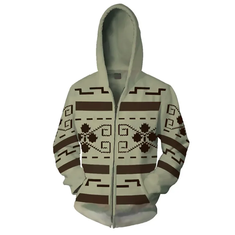 Big Men Hooded Cosplay Jeffrey Lebowski Jacket The Dude Costume Khaki 3d Digital Printing Sweater Hoodie Halloween OA3784