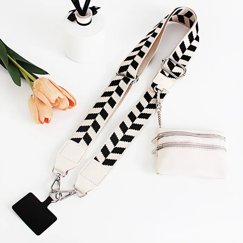 Phone Lanyard for Women, Crossbody Shoulder Strap, Chain with Pouch - Adjustable, Detachable Replacement Bag Strap, Accessories