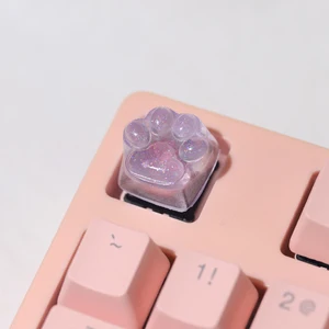Şeffaf Kedi Pençe Reçine Klavye Tuş Takımı DIY Epoksi yüksek kaliteli Arkadan Aydınlatmalı RGB ESC WASD Mil Çapraz mekanik Klavye Klavye oyun corsair'inizdeki en iyi 10 satış-no. 8