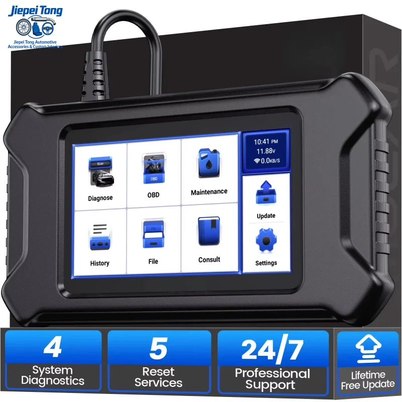 

Диагностический сканер для автомобилей с пожизненным бесплатным считыванием кодов, сбросом пяти основных систем и функцией диагностики.