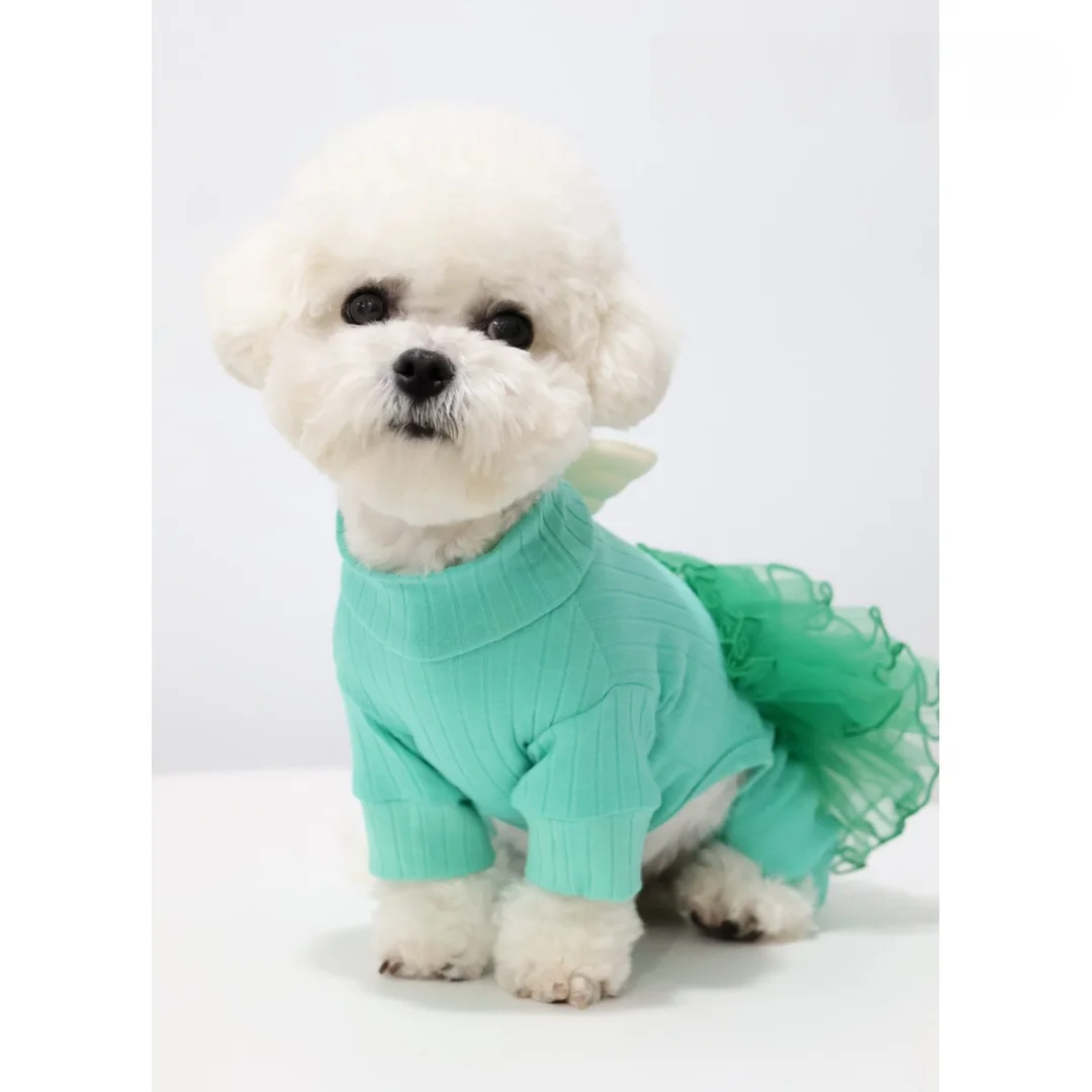 Pet Dog Cat Universal Clothing Fluffy Gauze Wedding Dress Take Photos and Dress Up for Weddings Festivals Gatherings