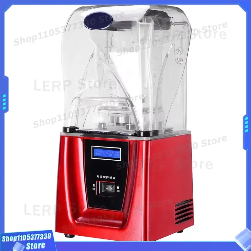 Commercial Grade 2000W Stainless Steel Blade Mixer 1.5L Silent Ice Blender with Sound Insulation Cover High Power for