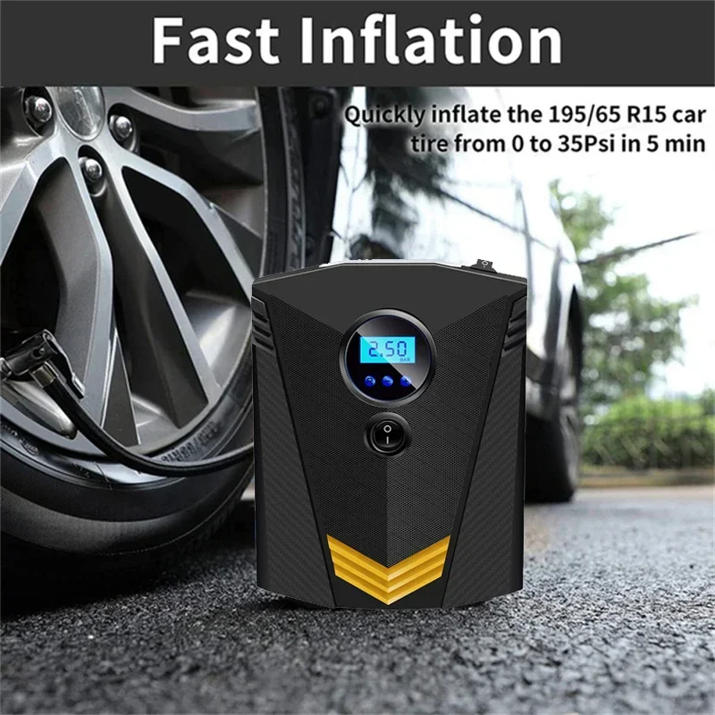 Car Air Compressor Pump 12V Portable Car Tire Inflator for Car Motorcycle (Pointer/Digital Style)