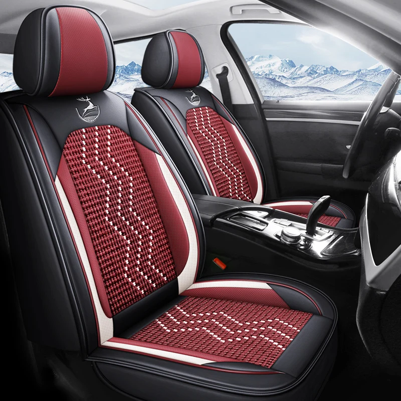 

Front Row Double Seat, Luxurious Ice Silk Full-Cover Car Seat Cover, Universal, Soft, Comfortable, and Breathable, Suitable for All Seasons, Three-Dimensional Full Surround Design, Ergonomic Design, Three-Dimensional Side Support, Enhances Driving Experie