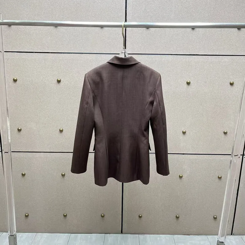 Ladies' suit jacket, single-breasted cinched-waist jacket top + lace patchwork wide-leg pants set, autumn, new style, 2025,y2k