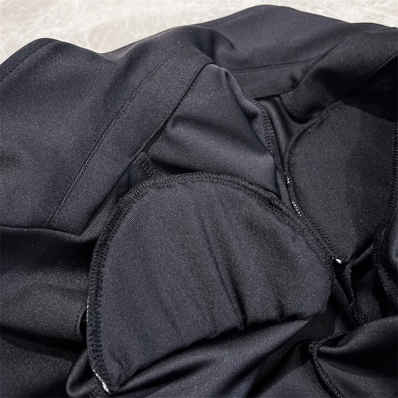 บอดี้สูทผู้หญิง ฤดูใบไม้ผลิ 2026 ใหม่ เสื้อแจ็คเก็ตผู้หญิง แขนยาว ปกแบบกระดุมสองแถว ทรงเข้ารูป ยืดหยุ่น เสื้อคลุมผู้หญิง เสื้อผู้หญิง