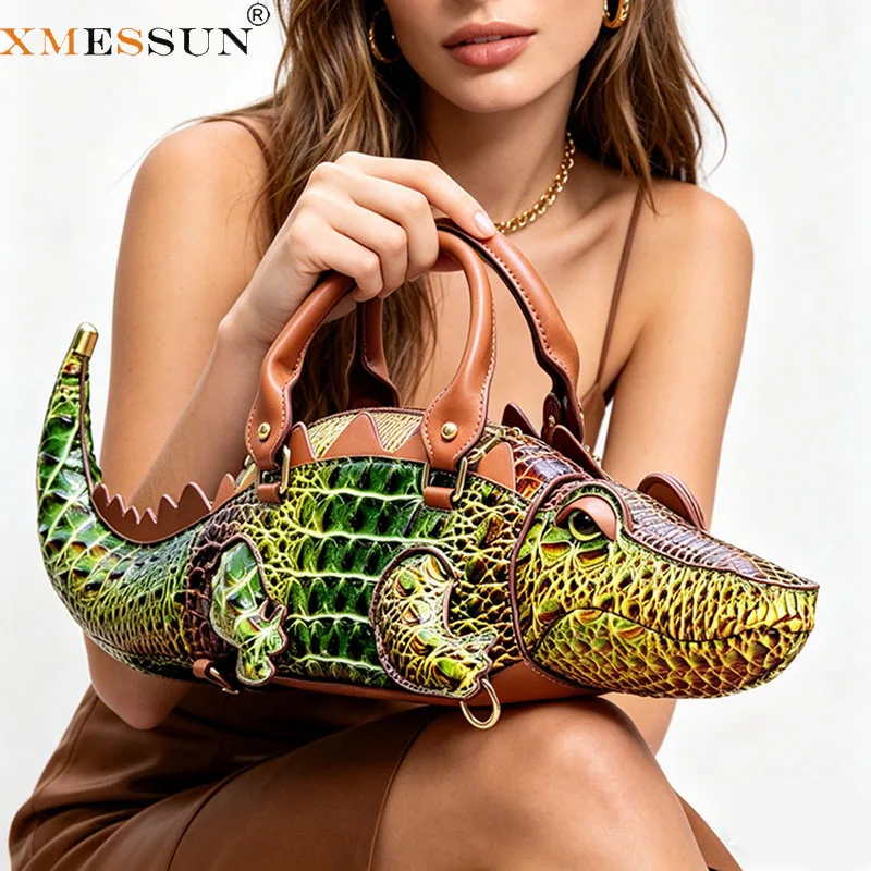 Neue Trendige Krokodil-Form Handtasche für Damen, Europäische und Amerikanische Mode Designer Casual Schulter-Crossbody-Tasche