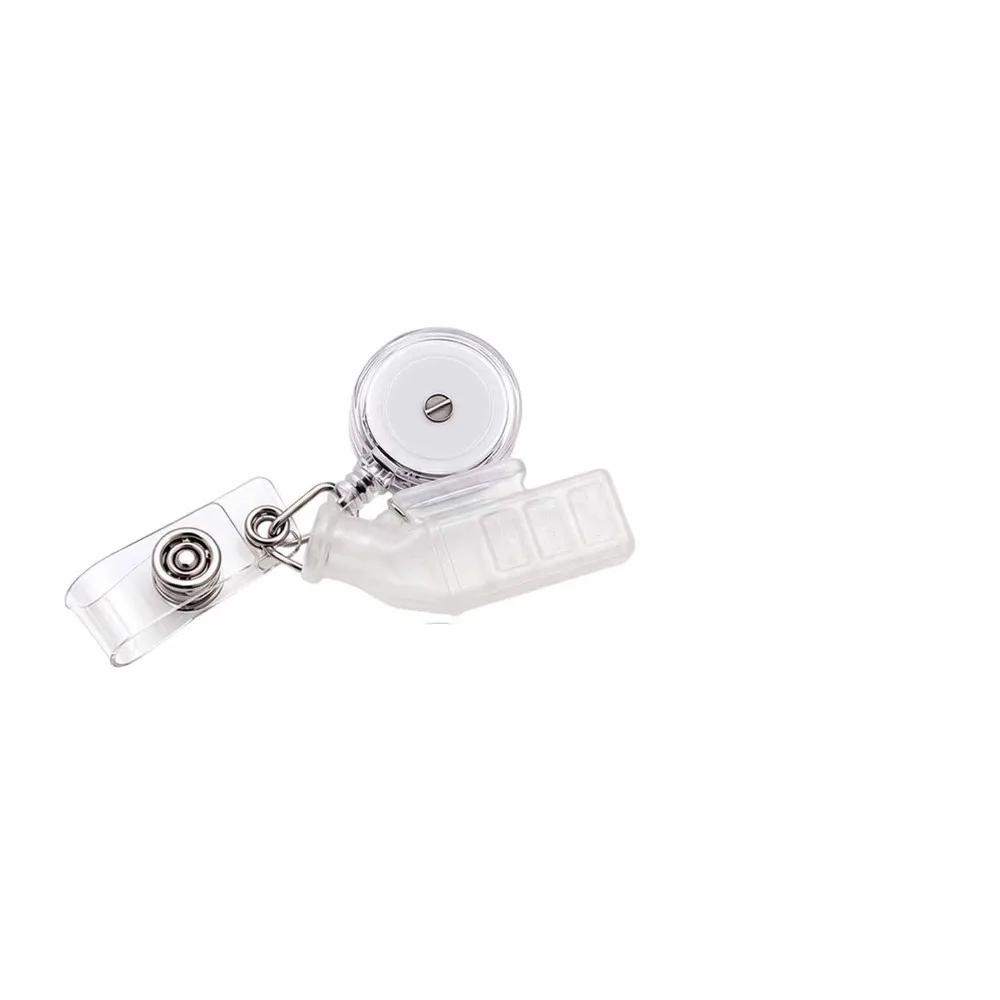Practical Retractable Retractable Badge Reel Belt Clip Transparent Badge Holder Clip Compact Sturdy Badge Clip Office Worker
