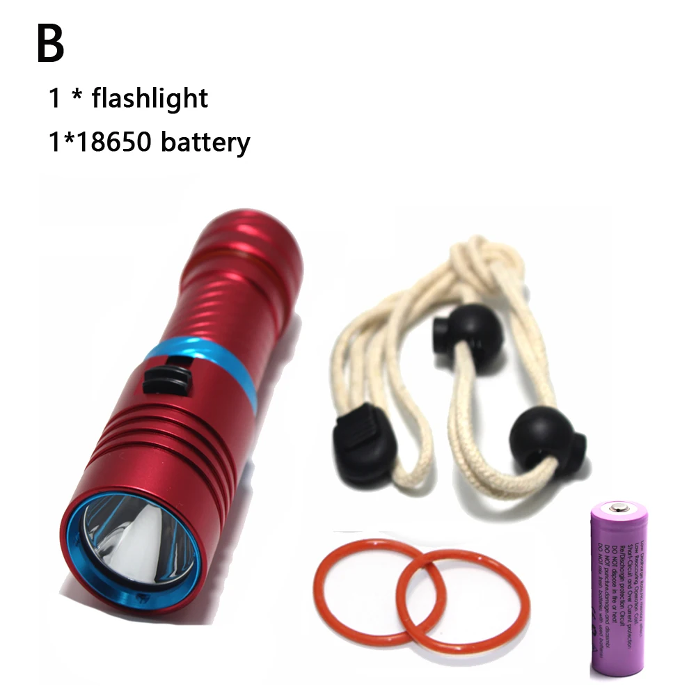 La mejor linterna de buceo, lámpara LED subacuática, potente linterna L2 de 3800 lúmenes para acampar y pescar