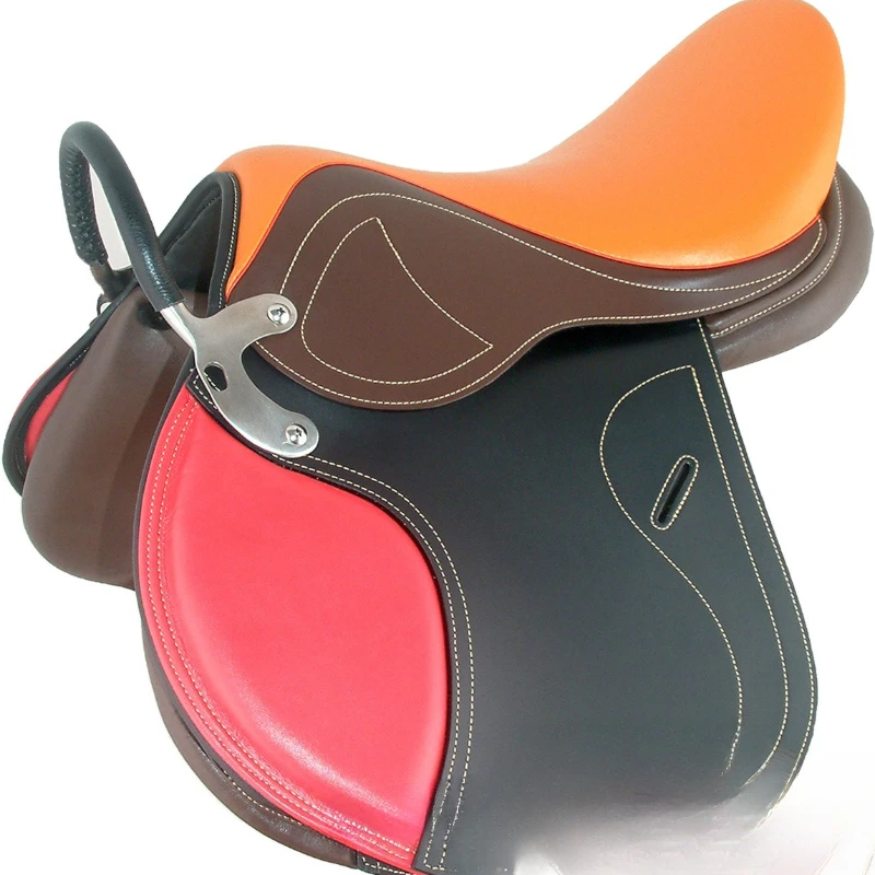 Saddle containing saddle reins armature saddle pad belly strap stirrups