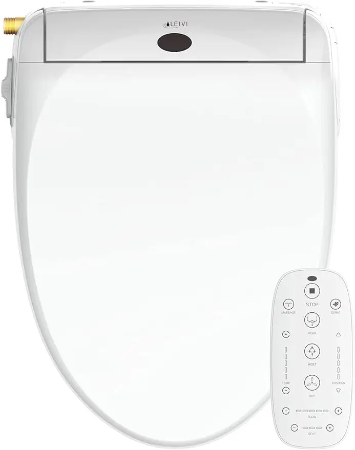 

LEIVI Electric Bidet Smart Toilet Seat with Dual Control Mode, Adjustable Warm Water and Air Dryer, Ultra Slim Heated Sea