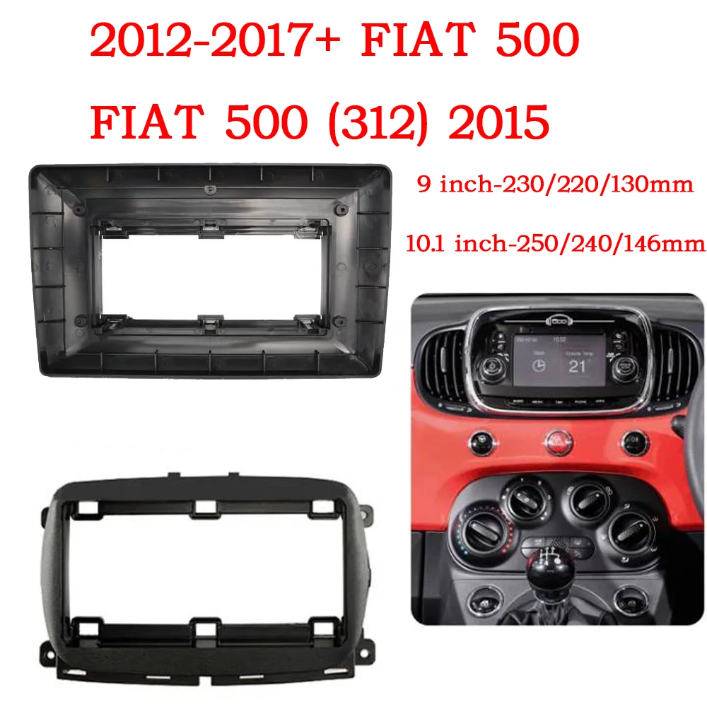 

9/10 Inch Car Frame Fascia Adapter Canbus Box For Fiat 500 Cabrio 500C 2015-2020 Android Radio Audio Dash Fitting Panel Kit