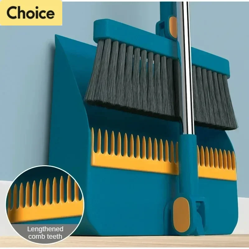 Kitchen office new folding broom dustpan set household cleaning tools non-stick hair dry wet dual-use broom folding set