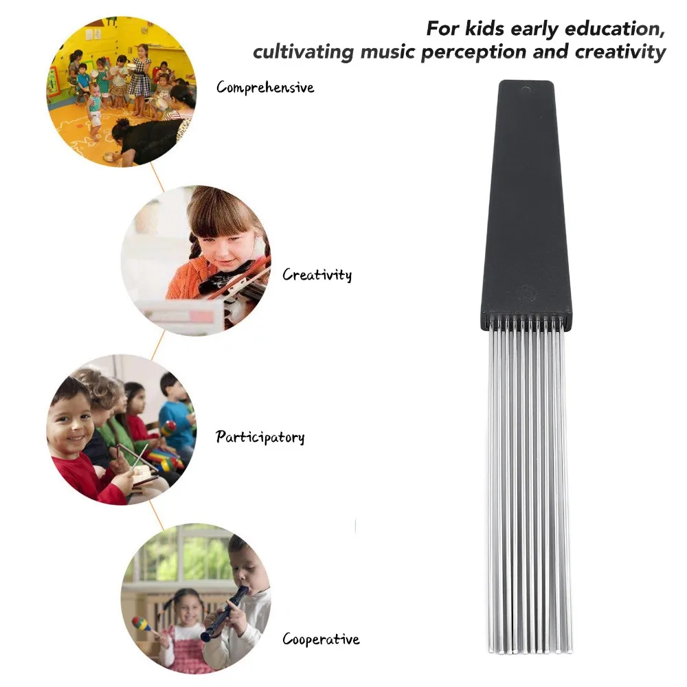 2PCS Premium Black Scraper Brush Plastic, Stainless Steel Percussion Accessories Musical Instrument Accessories For Percussion