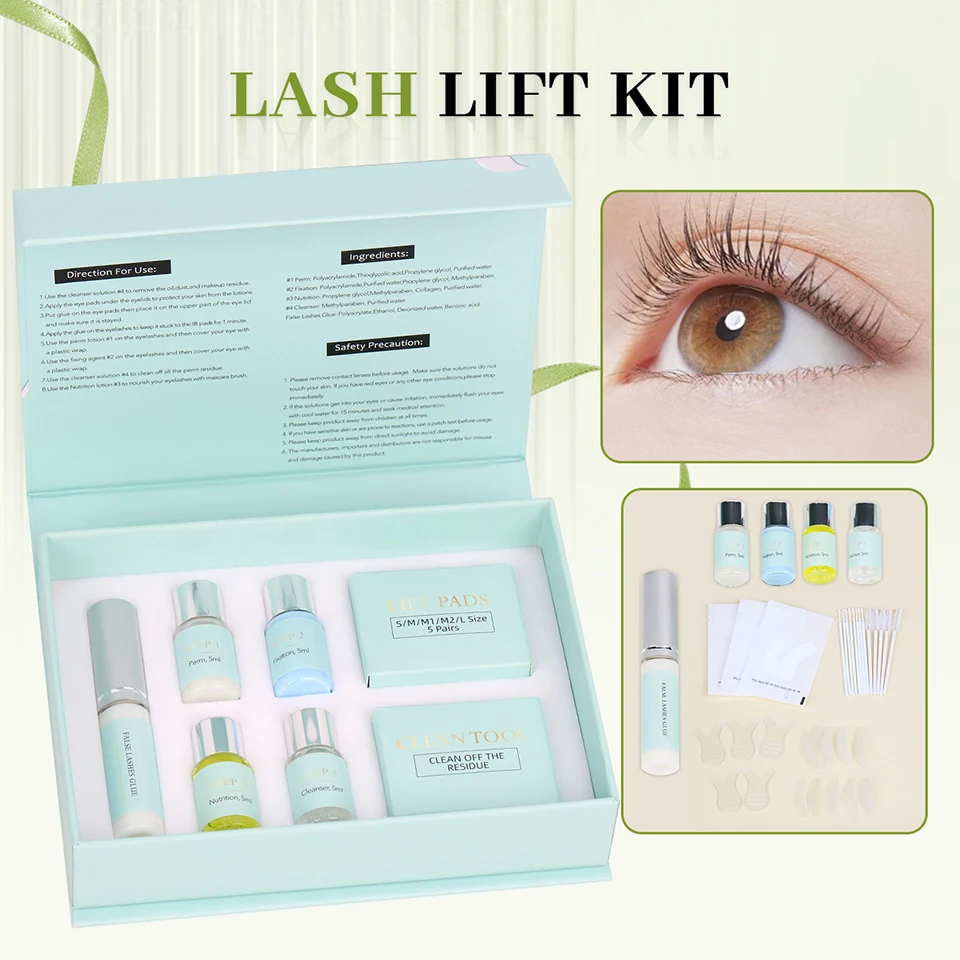 Kit de levantamiento de pestañas, rizado semipermanente para cejas, permanente, permanente de pestañas onduladas, duradero, 6-8 semanas, envío directo, Kit de tinte para cejas