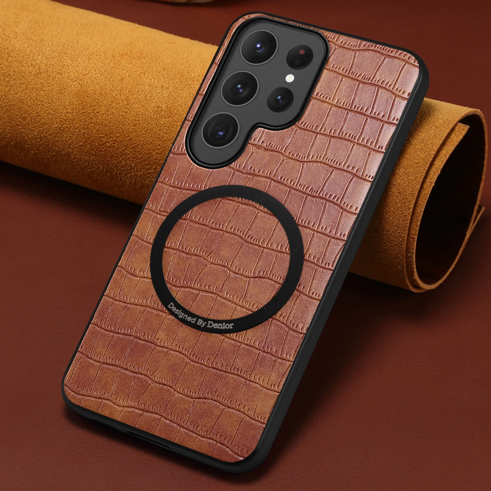 Wireless Charging Luxury Faux Leather Matte Feel Phone Case For Samsung Galaxy S26 Ultra S25 Plus S24 S23