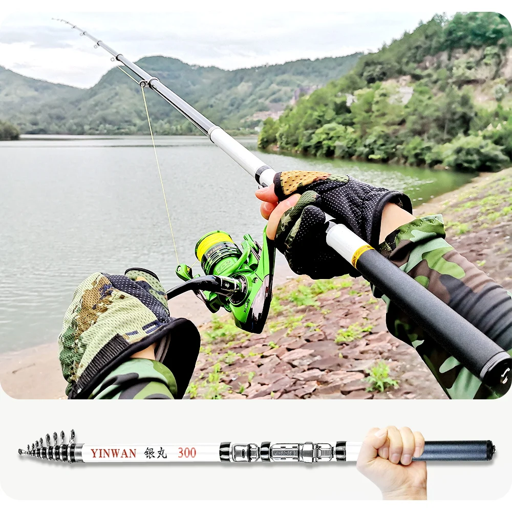 Carbon Fiber Telescopic Spinning Fishing Rod 3M 2.7M 2.4M 2.1M 1.8M 1.5M Feeder Fly Carp Reel Seat Portable Sea Travel Pesca