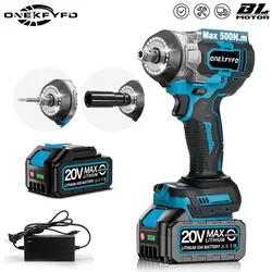 500N.M Brushless Electric Screw Driver 1/2'' Cordless Impact Wrench Drill Screwdriver Woodworking Tools For Makita 18V Battery