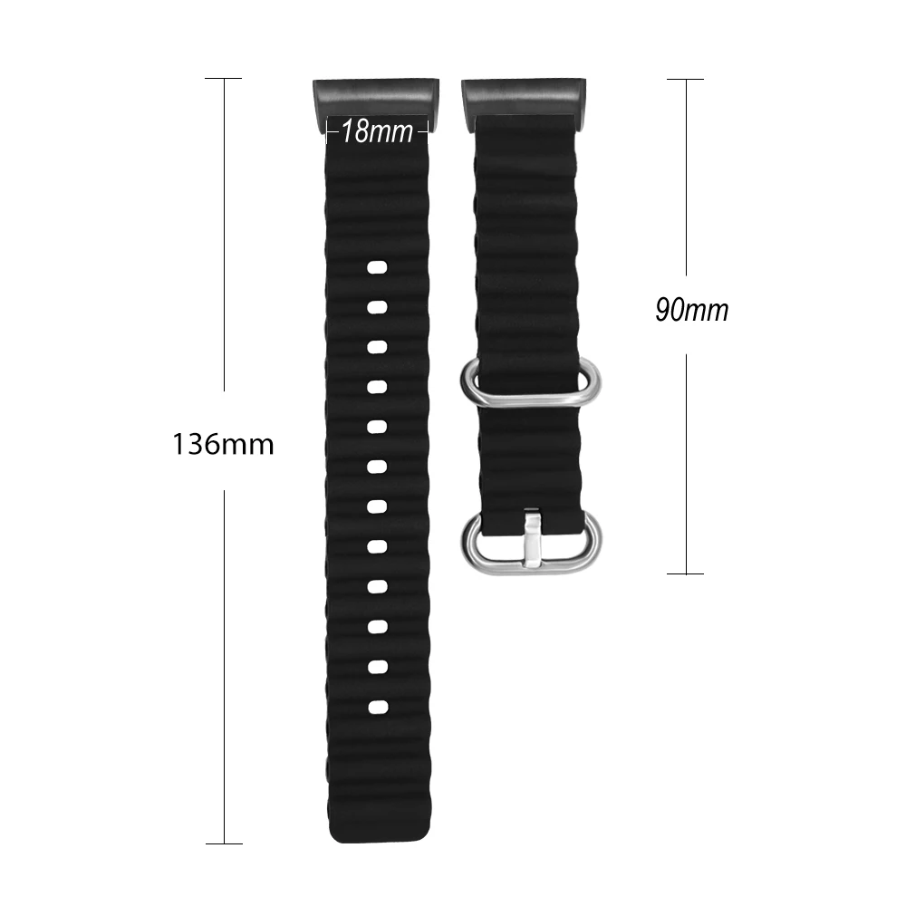 Для Fitbit Charge 3 4 5, силиконовый ремешок для часов Ocean Beach Style, быстросъемный дышащий водонепроницаемый регулируемый приятный для кожи ремешок