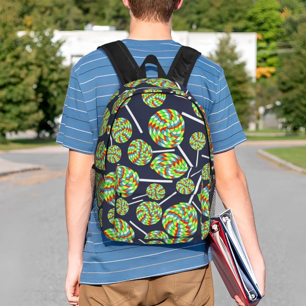 Colorful Candy Lollipop Themed Backpack Student BookBag Children School Bag Computer Shoulder Bags for Boys Girls