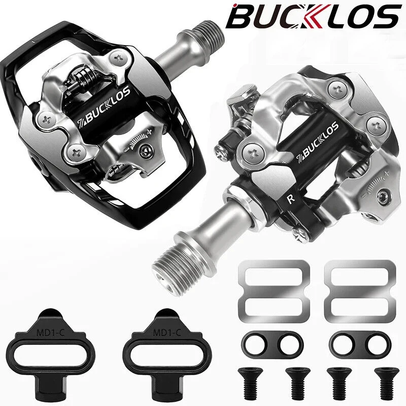 BUCKLOS for SPD Bicycle Clipless Pedals MTB Bike Clip Dual Cleat Pedals Dual-purpose Flat Lock Pedal for Shimano M8100/M8020