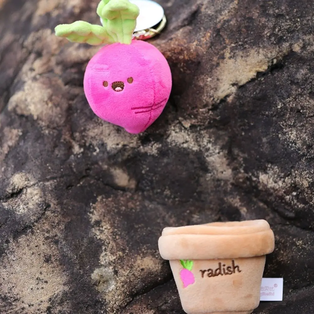 Creative Grass Potted Carrot Keychain Vegetables Bag Charm Radish Pendant 10cm Cartoon Carrot Backpack
