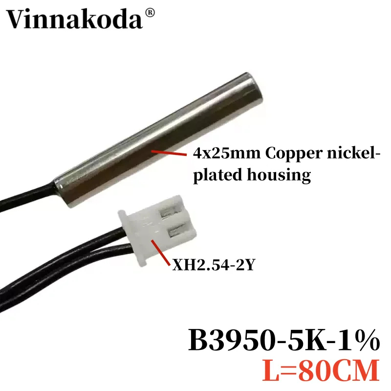 NTC Thermistor Temperature Sensor B3950 5K 1% Waterproof Probe Air Conditioning Probe L80CM