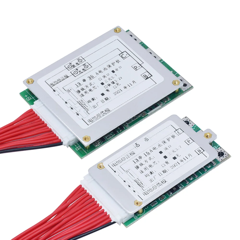 WAVGAT 13S 35A 48V Li-ion Lithium 18650 Akumulator BMS Płytka PCB PCM Balance Układy scalone Płytka dla Arduino — zdjęcie produktu 3