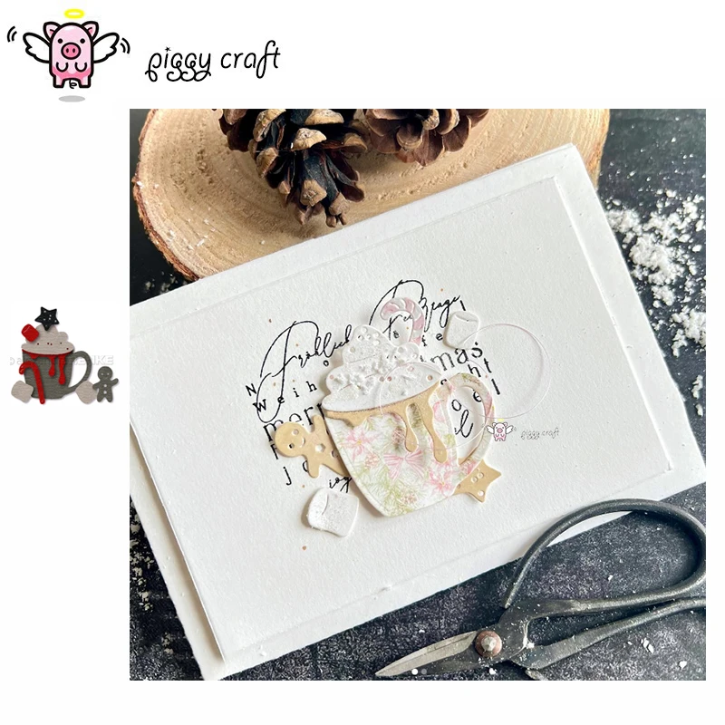 Piggy Craft metal cutting dies cut die mold Ice cream coffee cup Scrapbook paper craft knife mould blade punch stencils dies