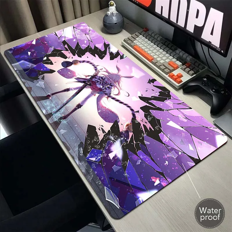 Honkai Impact Print Mouse Pad impermeável, mouse pad do escritório, tapete grande para jogos, borda de bloqueio, teclado do jogo, XXL