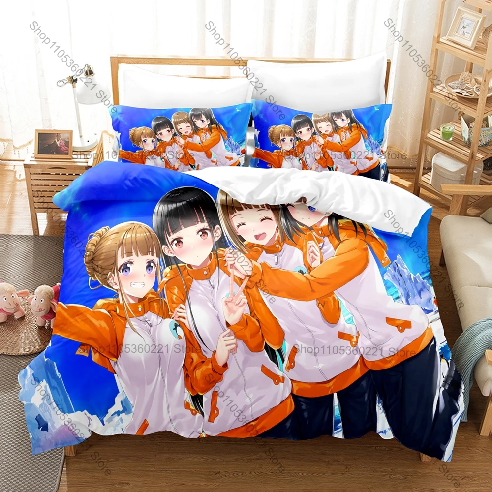 A Place Further Than The Universe Four High School Girls Antarctic Polar Adventure Healing Bedding Set Duvet Cover 2 Pillowcases