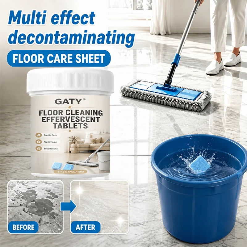 Floor & Tile Cleaning Tablets, Deep Stain Removal, Removes Grease & Dust, Kitchen, Bathroom, Living Room Floors, Easy Dissolve