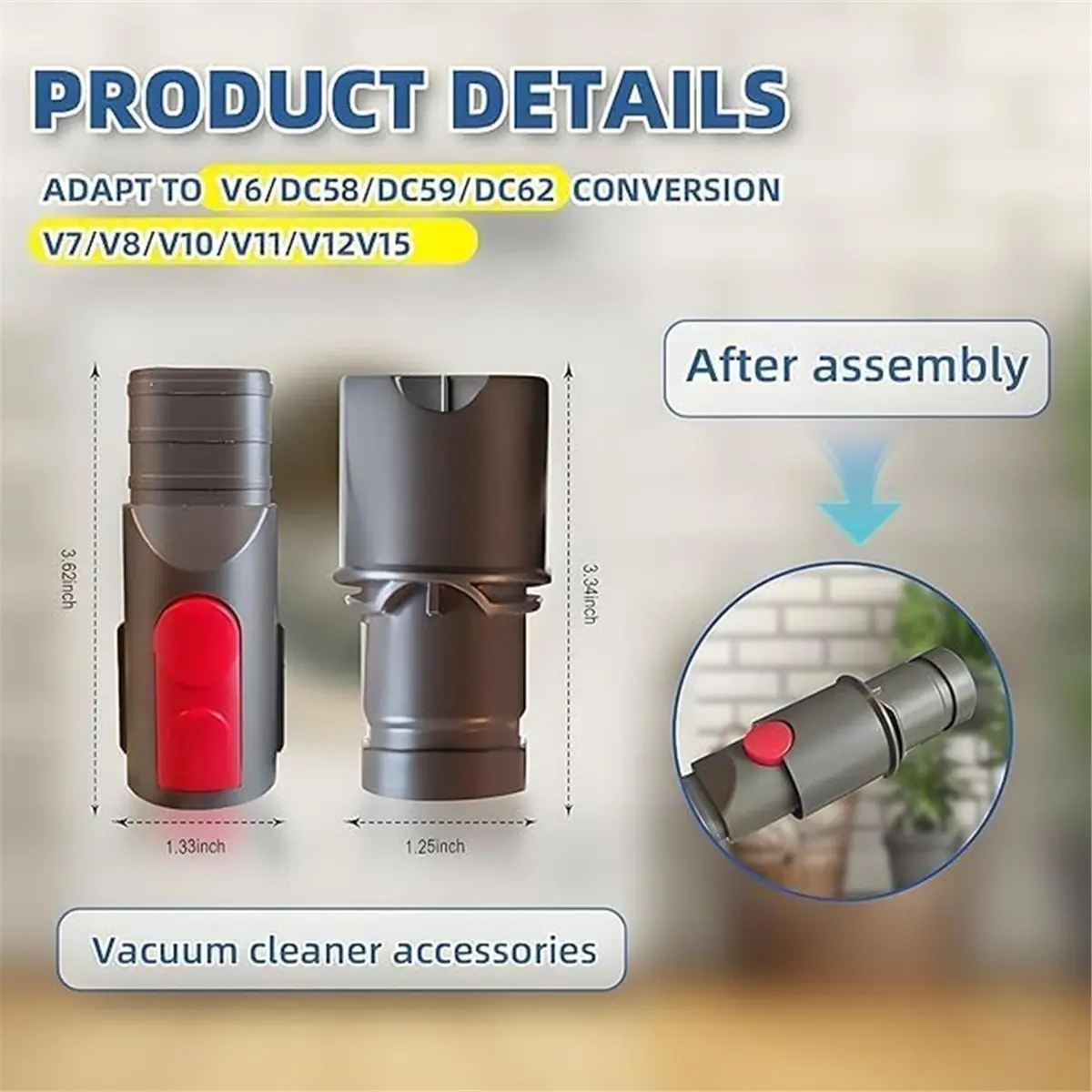 2026 Easy to Use Attachments Kit for V15 V15s V9 V8 V11 V12 V10 V7 Gen5 Cordless Vacuum Cleaner,for Detect/Absolute/Outsize/Slim