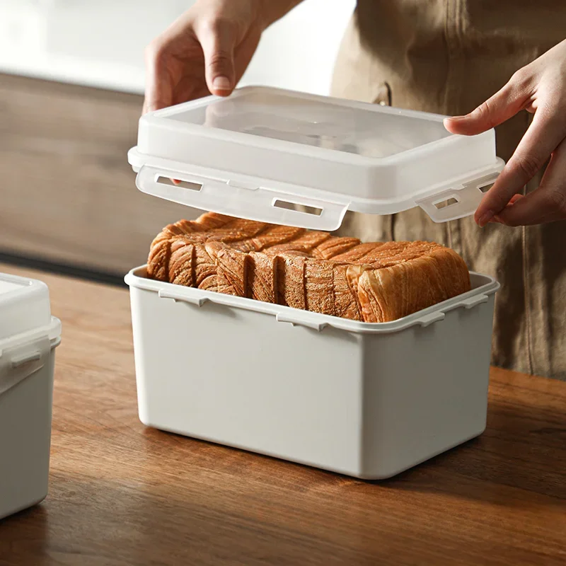 SHIMOYAMA Toast Box Sealed Refrigerator Fresh Keeping Crisper Sandwich Box with Lid Plastic Vegetable Fruit Storage Container