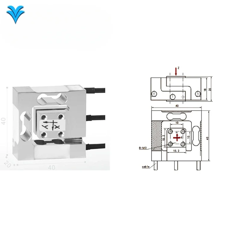 GPB160 Multi-axis force sensor 3 axis load cell  weighing sensor 0-50N for robot