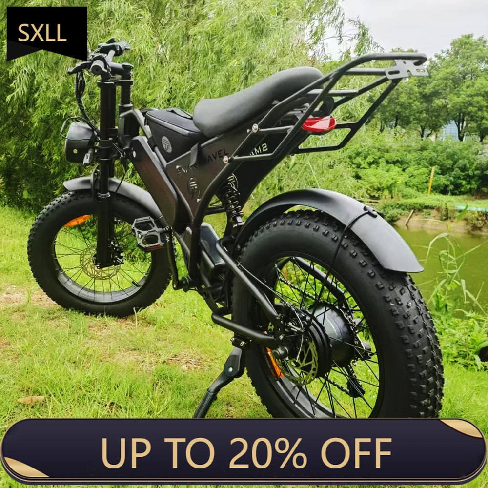 

Электрический велосипед со склада США, 48 В, 20-дюймовый велосипед, 7-скоростной электрический велосипед с двойной батареей, электрический велосипед SXLL