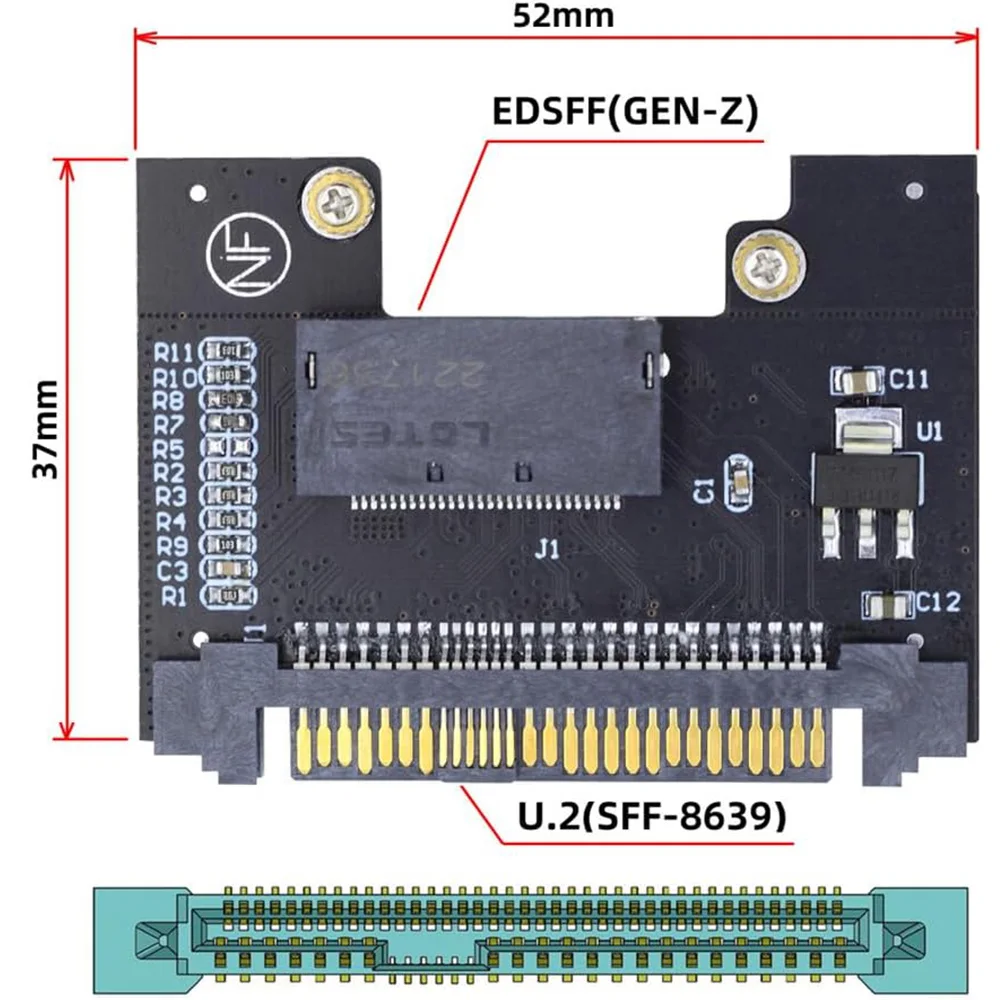 

NFHK U.2 SFF-8639 Host Adapter to NVMe Ruler 1U GEN-Z EDSFF Short SSD P4511 E1.S Carrier Adapter