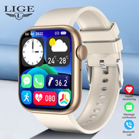 LIGE New Women Smart Watch 1.85 Full Touch Bluetooth Call Smart Wristwatch Body Temperature Watch Sports Bracelet Men Smartwatch