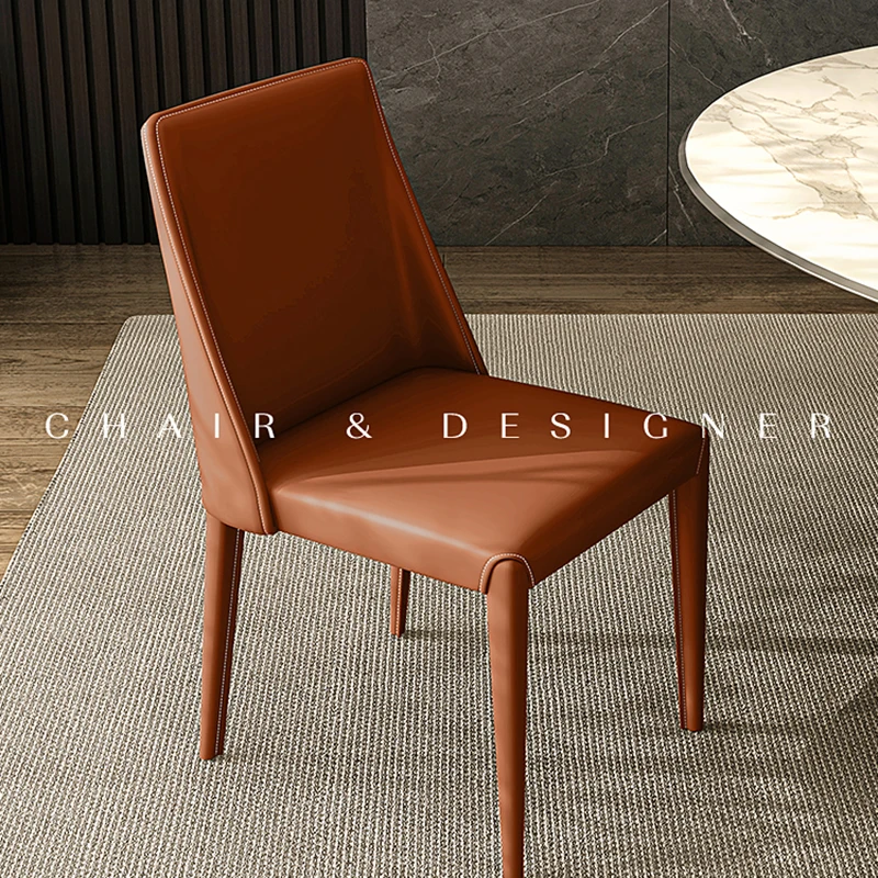 

Italian Minimalist Dining Chairs Luxury Leather Designer Nordic Dining Chairs Trendy Modern Sillas Para Sala De Estar Furniture