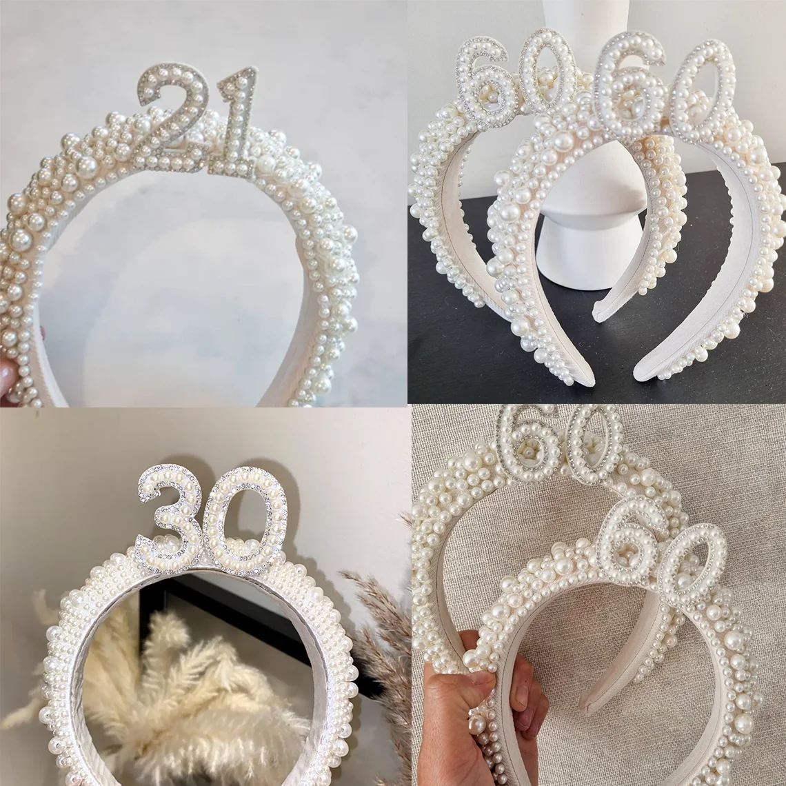 Personalized Birthday Numbers Headband Crown 18 21 30 40 50 60 70 Years Old Birthday Party Queen Girl Decor Gift Photo Props