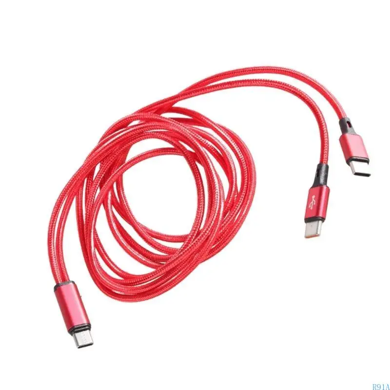 

R91A быстро скорость USB типа C 2 зарядные разъемы Кабель для одновременной зарядки