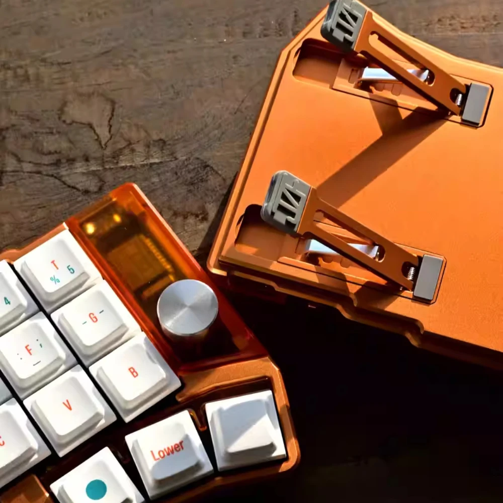 

Беспроводная механическая клавиатура Jezail Funder Cornix Split с двумя режимами работы, низкопрофильным корпусом из алюминия с ЧПУ и ручкой, поддержка Vial