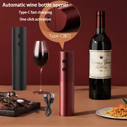 One-click Button Electric Wine Bottle Opener Automatic Corkscrew USB Rechargeable Wine Opener Wine Tools Bar Kitchen Products