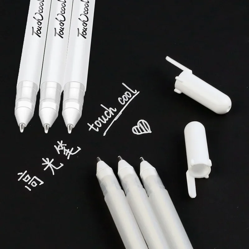 10 Pieces/Set 0.8mm Oil White Art Marker Pen Large Capacity Sketching Drawing Graffiti Waterproof Highlight Gel Pens