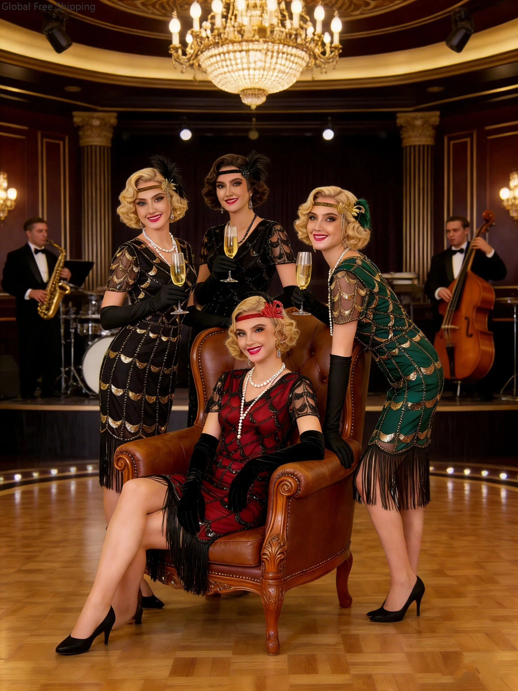 

Ретро-платье с пайетками и бахромой для карнавала и косплея, женское платье в стиле Гэтсби 1920-х годов, арт-деко, новинка, сексуальное короткое платье с коротким рукавом для вечеринок